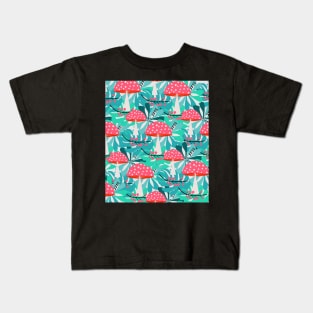 Cheerful mushrooms and flowers Kids T-Shirt